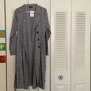 Gingham trench coat